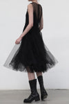 marc le bihan sleeveless gauze skirt black 2163 H17